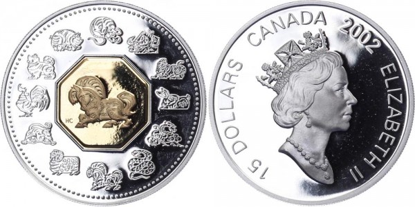 Kanada 15 Dollars 2002 - Jahr des Pferdes