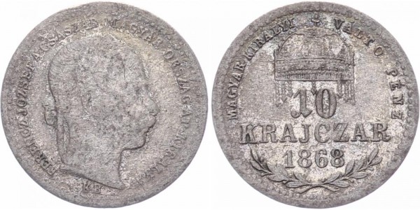 Österreich-Ungarn 10 Krajczar/Kreuzer 1868 KB Franz Josef