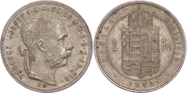 Österreich-Ungarn 1 Forint 1880 KB Franz Josef