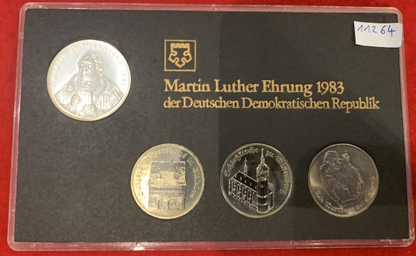DDR 3x5 Mark + 20 Mark 1982 + 1983 - Martin Luther Ehrung