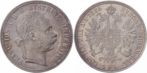Österreich 1 Florin (Gulden) 1886 - Franz Joseph I.