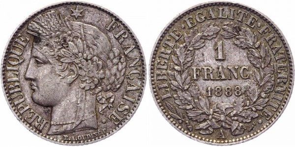 Frankreich 1 Franc 1888 A 3. Republik