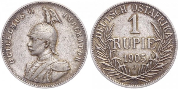 Deutsch-Ostafrika 1 Rupie 1905 J Wilhelm II. in Uniform, Kolonie