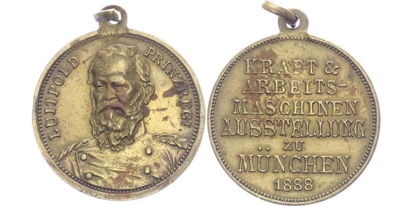 Bayern Medaille 1888 München Kraft u. Arbeitsmaschinen Ausstellung