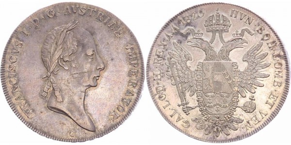 Österreich Taler 1825 C (Prag) Franz I., 1804-1835