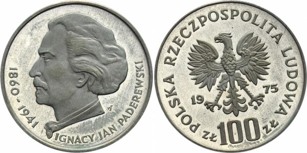 Polen 100 Zlotych 1975 - Ignacy Jan Paderewski