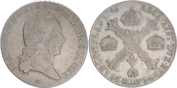 HABSBURGISCHE KRON- UND ERBLANDE Kronentaler 1796M Mailand Franz II. 1792-1806