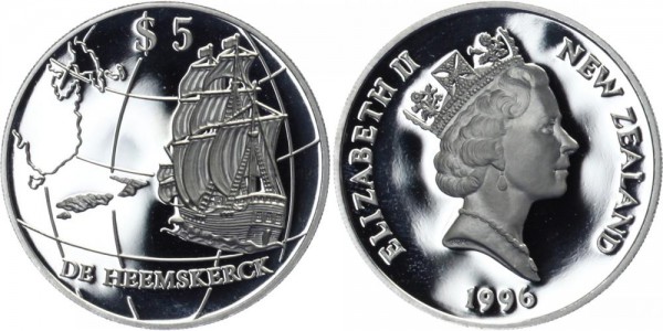 NEUSEELAND 5 Dollars 1996 - De Heemskerck