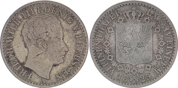 Brandenburg-Preußen 1/6 Taler 1825 A Friedrich Wilhelm III. 1797-1840
