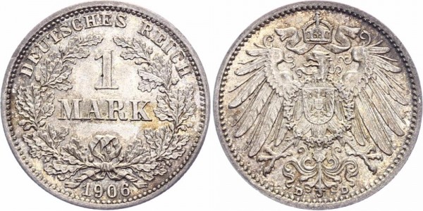 Kaiserreich 1 Mark 1906 D Kursmünze