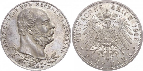 Sachsen-Altenburg 5 Mark 1903 - Ernst, Regierungsjubiläum