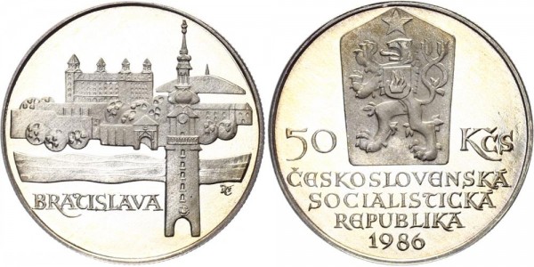 Tschechoslowakei 50 Kronen 1986 - Burg Bratislava