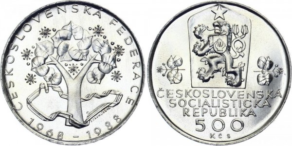 CSSR 500 Kč 1988 - 20 J. Nationale Gemeinschaft
