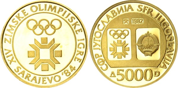 Jugoslawien 5000 Dinar 1982 - Winter Olympics