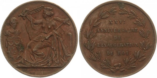 Belgien Medallie 1856 - 25 Jahre Unabhängigkeit