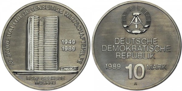 DDR 10 Mark 1989 A Wirtschaftshilfe