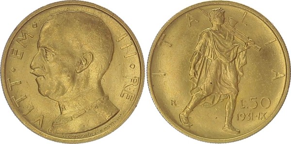 Italien 50 Lire 1931 R Vittorio Emanuele III. (1900-1946)