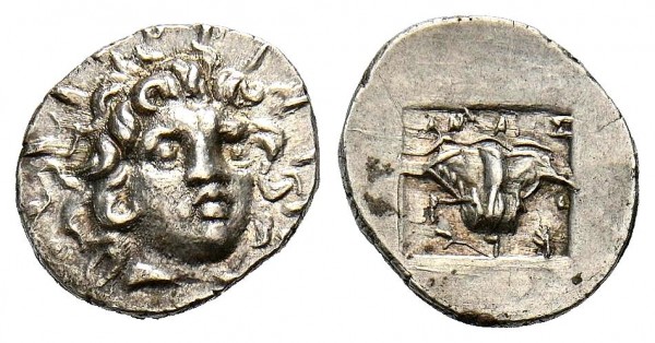 Griechenland Hemidrachme 125/88 v. Chr. - Caria Rhodos