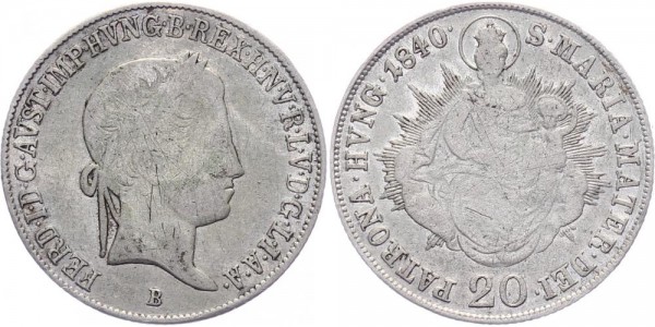 Österreich-Ungarn 20 Kreuzer 1840 B Ferdinand I. 1835-1850