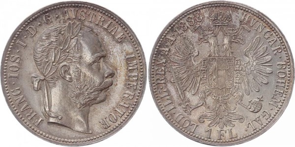 Österreich 1 Florin (Gulden) 1888 - Franz Joseph I.
