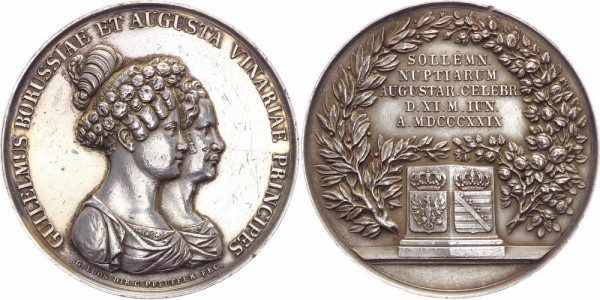 Brandenburg-Preussen Silbermedaille 1829 - Hochzeit Prinz Friedrich Wilhelm Ludwig (später Kaiser Wi