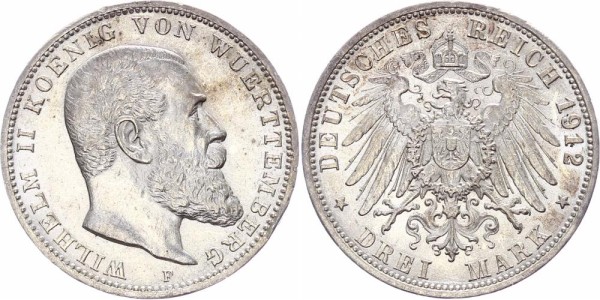 Württemberg 3 Mark 1912 - Wilhelm II., 1891-1918