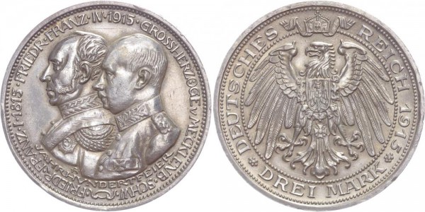 Mecklenburg-Schwerin 3 Mark 1915 - Jahrhundertfeier