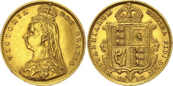 Großbritannien 1/2 Sovereign 1892 - Victoria