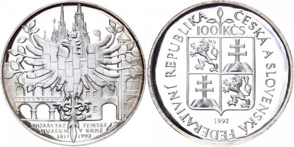 Tschechoslowakei 100 Kronen 1992 - Moravian Museum