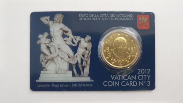 Vatikan 50 Cent 2012 Vatican City Official Coin Card N° 3 Papst Benedikt XVI.