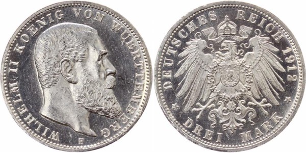 Württemberg 3 Mark 1912 - Wilhelm II