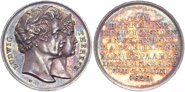 Bayern Silbermedaille 1829 - Besuch im Rheinkreis
