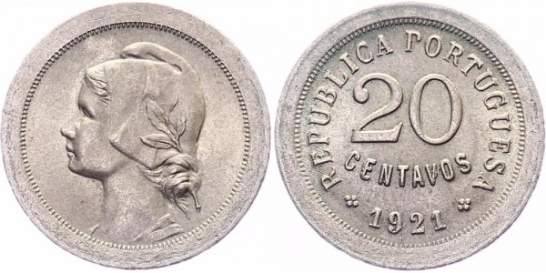 Portugal 20 Centavos 1921
