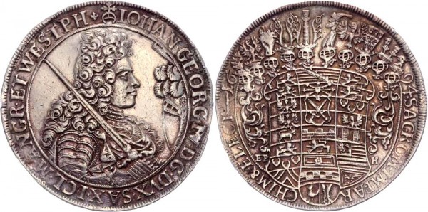 Sachsen Taler 1694 Leipzig Johann Georg IV., 1691-1694