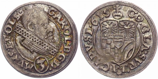Schlesien-Münsterberg-Öls 3 Kreuzer 1615 - Karl II. 1587-1617