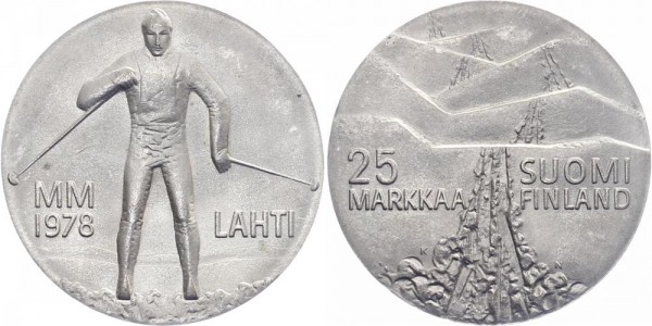 Finnland 25 Markka 1978 - Winterspiele in Lahti