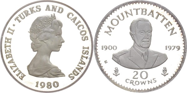 Turks and Caicos Islands 20 Crowns 1980 - Mountbatten