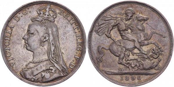 Großbritannien Crown 1890 - Victoria 1837-1901