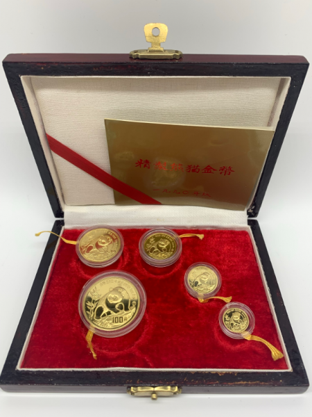 China 5, 10, 25, 50 und 100 Yuan 1990 - Panda Serie