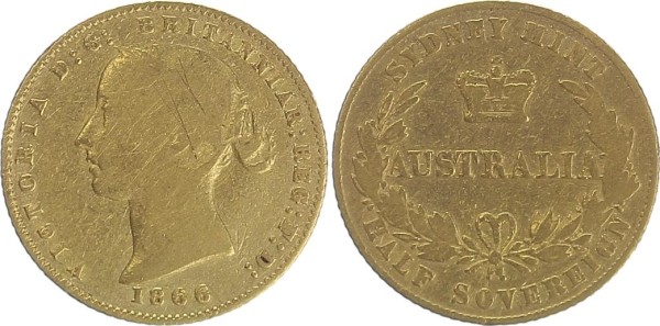 Australien 1/2 Sovereign 1866 Victoria (1857-1866)