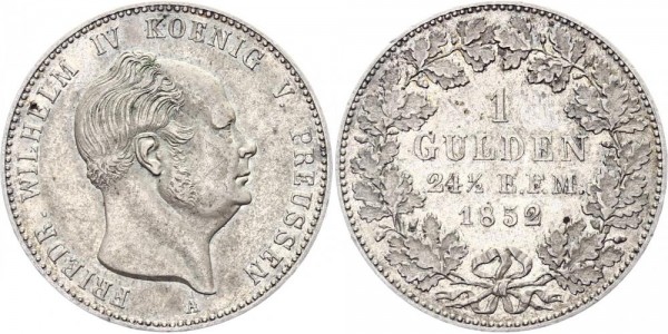 Hohenzollern-Sigmaringen Gulden 1852 A Wilhelm IV. von Preussen, 1849-1861