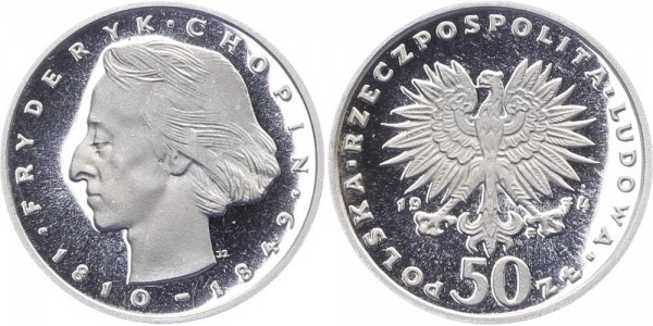 Polen 50 Zlotych 1972 - Frederic Chopin PP