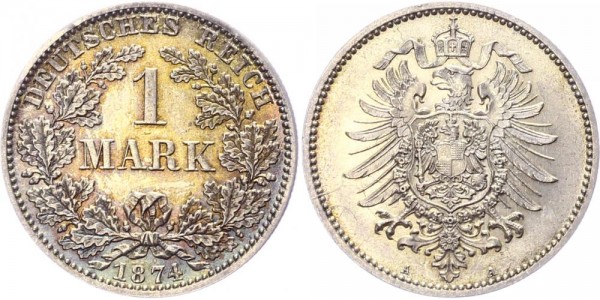 Kaiserreich 1 Mark 1874 A