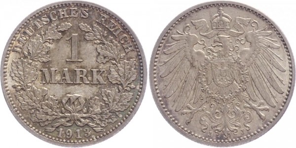 Kaiserreich 1 Mark 1913 J Kursmünze