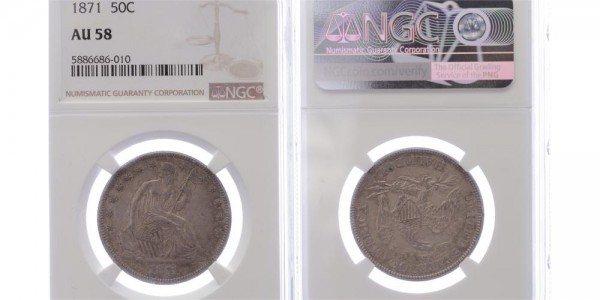 USA 50 Cents 1871 - Seated Liberty, Half Dollar