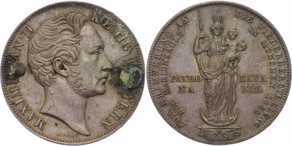 Bayern Doppelgulden (2 Gulden) 1855 - Maximilian II. Joseph 1848-1864, Mariensäule
