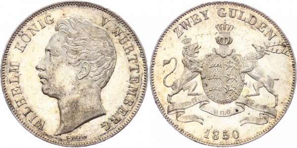 Württemberg Doppelgulden (2 Gulden) 1850 - Wilhelm I. 1816-1864