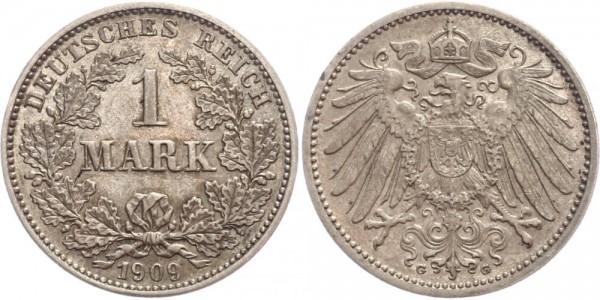 Deutsches Reich 1 Mark 1909 G Großer Adler