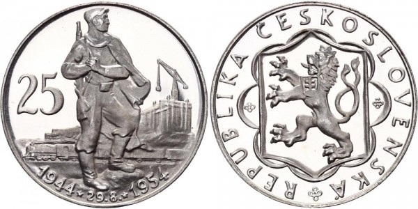 Tschechoslowakei 25 Kronen 1954 - 10 Jahre Aufstand