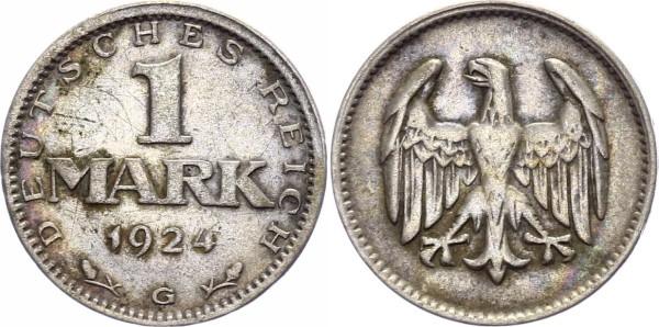 Weimarer Republik 1 Mark 1924 G